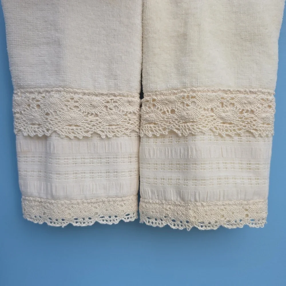 Vintage Avanti Washcloths Crochet Lace Granny 90s Cottagecore SET, LOT OF 2